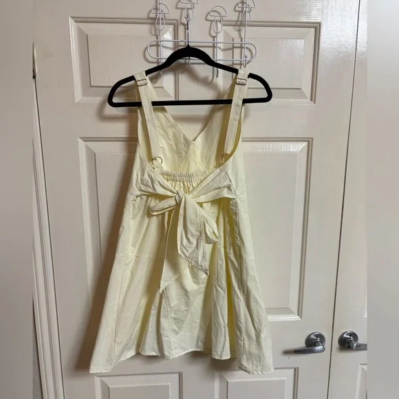 Love Addie Lyn 100% Cotton Sleeveless Elastic Back Butter Yellow Mini Dress - Picture 4 of 6